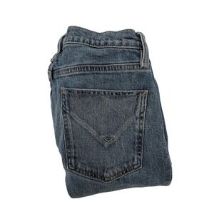 Hudson Rosie Maternity Straight Leg Jeans Blue Raw Hem Women's Size 26